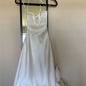 Zara Elegant White Satin Dress